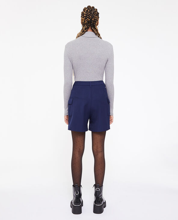 Short taille haute avec poches plaquées bleu marine - Pimkie