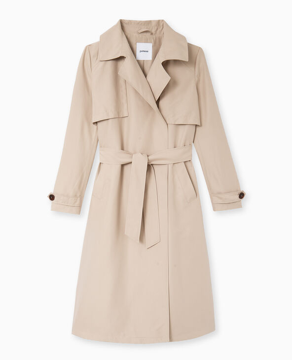 Trench long et fluide avec ceinture écru - Pimkie