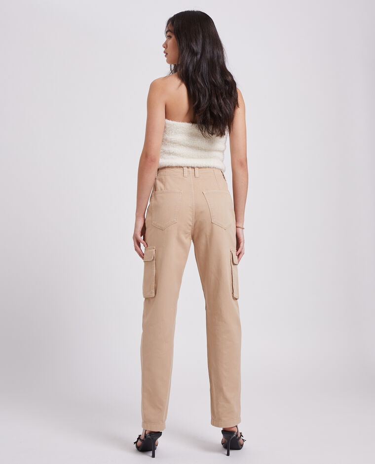 Pantalon droit cargo taille haute blanc - Pimkie