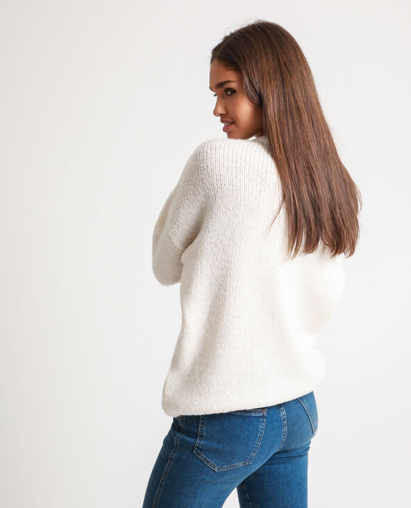 Pull torsadé blanc - Pimkie