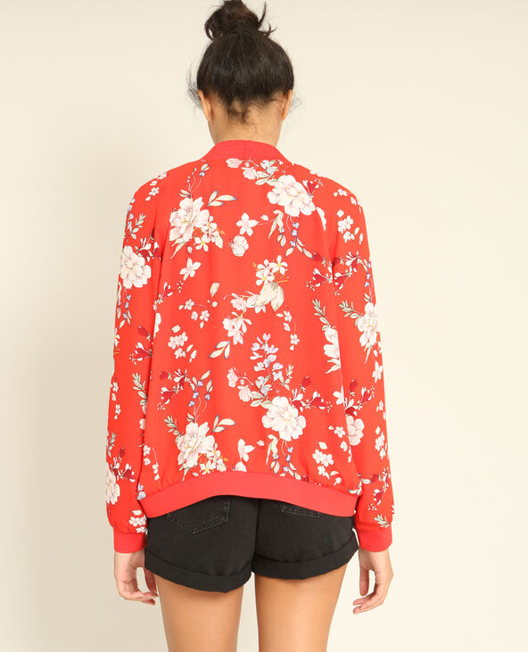 Bomber fleuri rouge - Pimkie