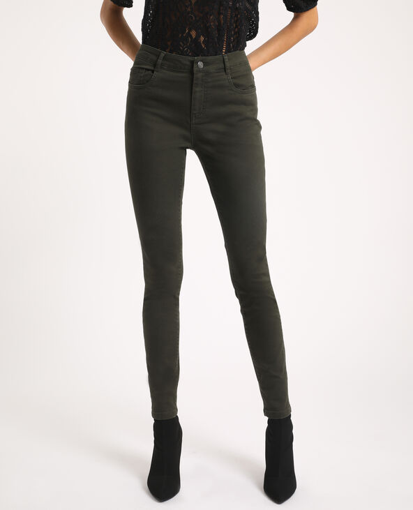 Skinny push up mid waist vert foncé - Pimkie