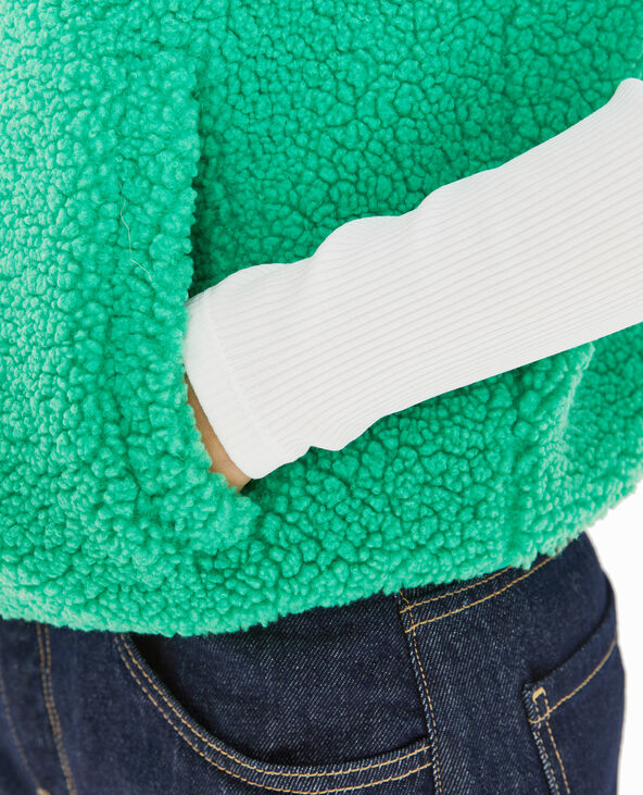 Gilet sans manches en sherpa effet mouton vert - Pimkie