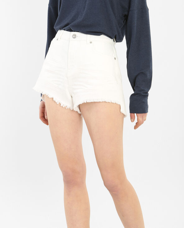 Short denim effiloché blanc - Pimkie