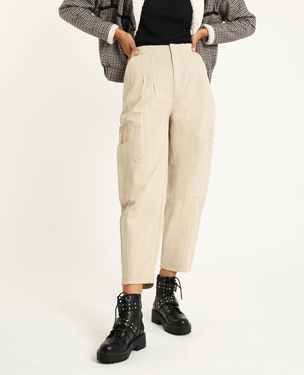 Pantalon slouchy en jean écru - Pimkie