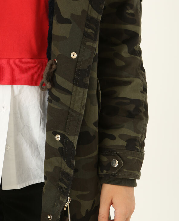 Longue parka à capuche vert kaki - Pimkie