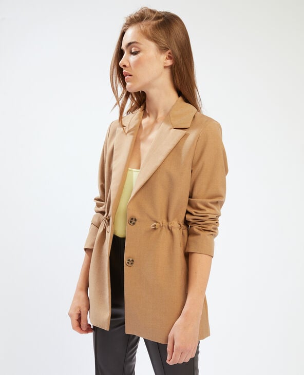 Veste blazer ajustable camel - Pimkie