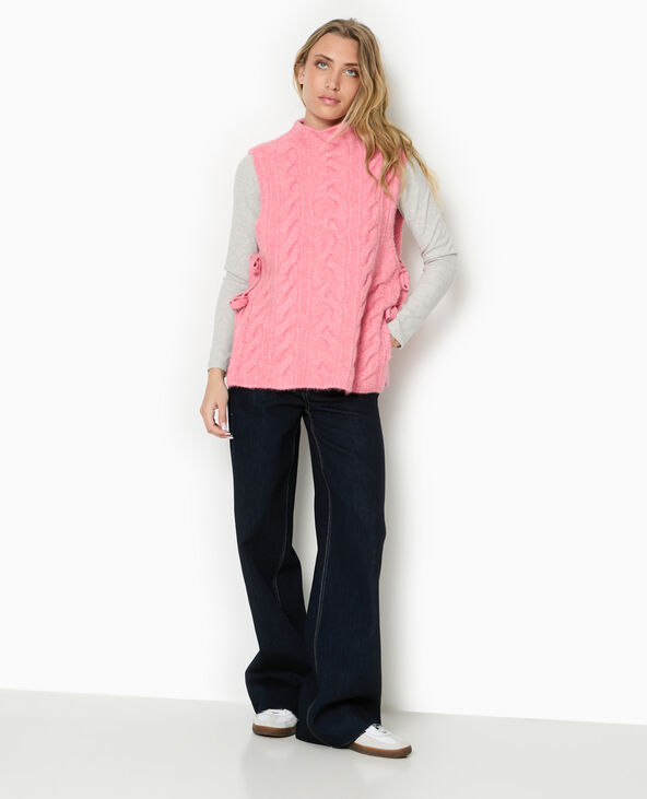 Pull sans manches avec nouettes sur les côtés rose - Pimkie