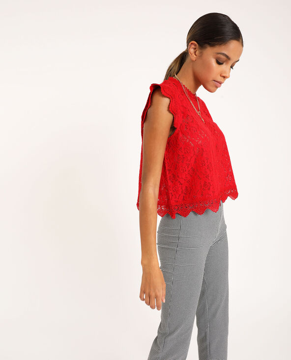 Top dentelle rouge - Pimkie