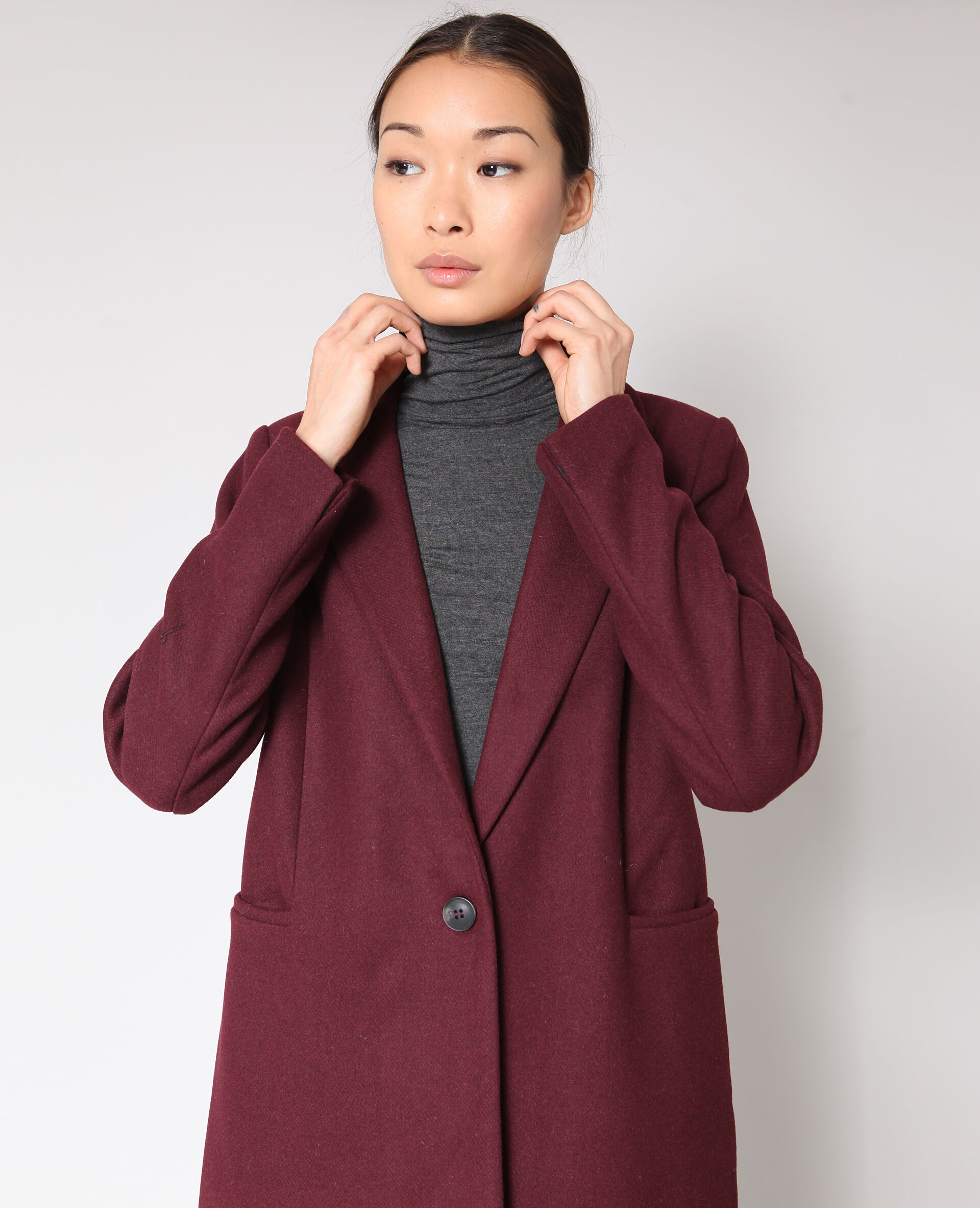 manteau hiver femme bordeaux