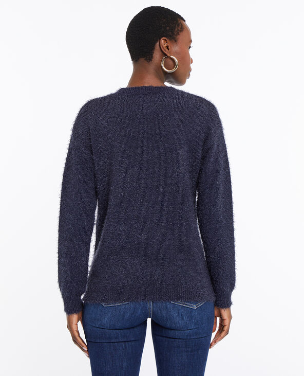 Pull de Noël avec rennes et flocons bleu marine - Pimkie