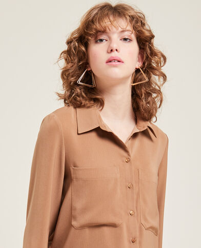 Chemise fluide manches longues marron - Pimkie