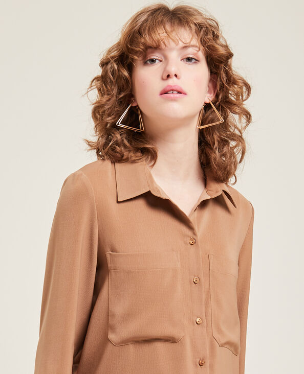 Chemise fluide manches longues marron - Pimkie