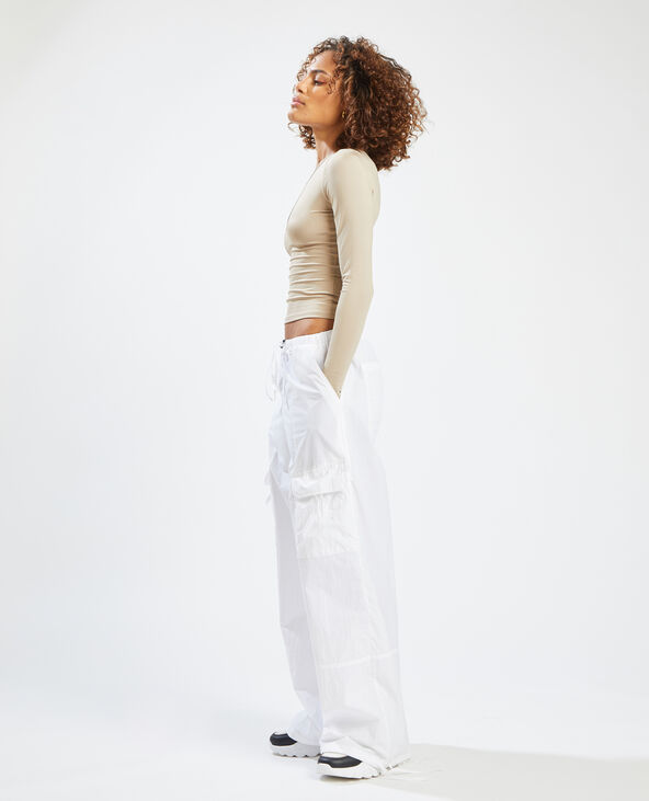 Pantalon cargo large blanc - Pimkie