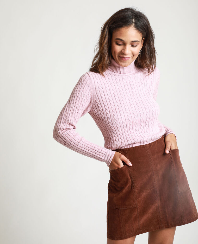 Flicker winter heritage Pull à col roulé torsadé rose pastel - 407725202A02 | Pimkie