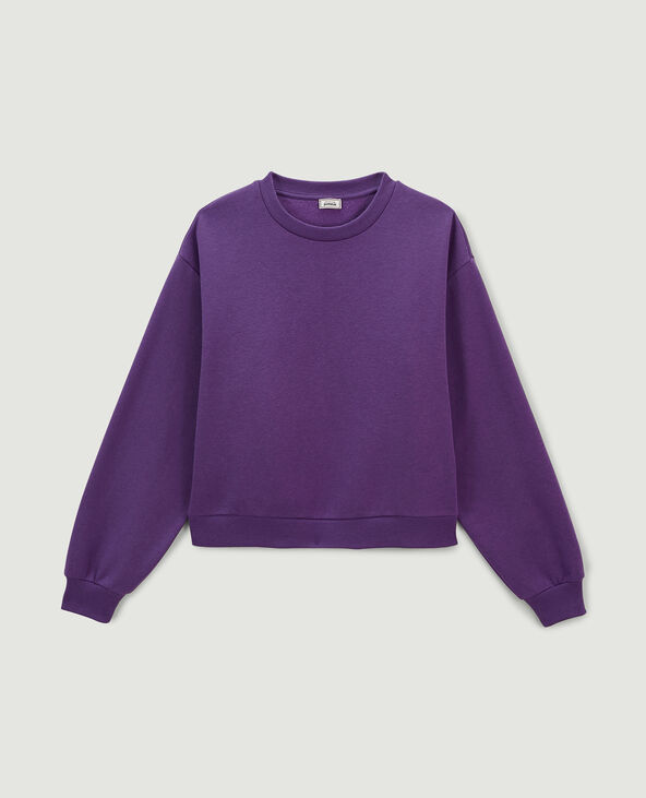 Sweat court col rond violet - Pimkie