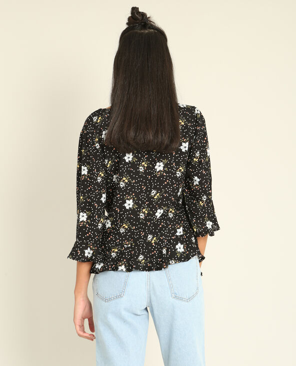 Blouse cache-cœur noir - Pimkie