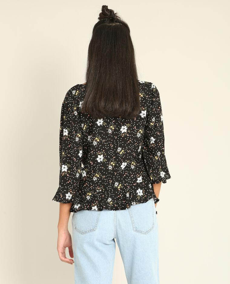 Blouse cache-cœur noir - Pimkie