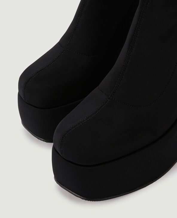 Bottes hautes avec semelles plateformes noir - Pimkie