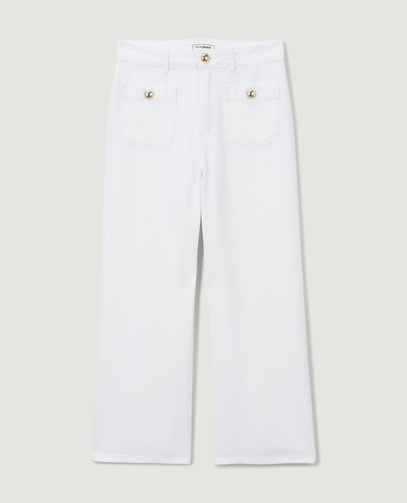 Jean wide taille haute blanc - Pimkie