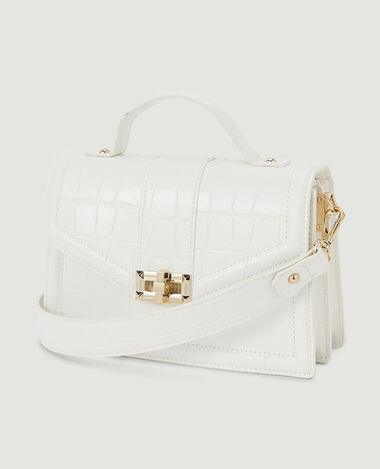Sac boxy effet croco blanc - Pimkie