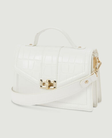 Sac boxy effet croco blanc - Pimkie