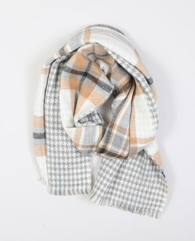 Echarpe à double imprimé beige - Pimkie