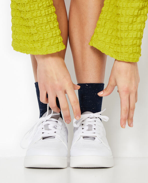Chaussettes avec fils lurex effet paillettes bleu marine - Pimkie
