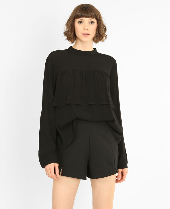 Blouse volantée noir - Pimkie