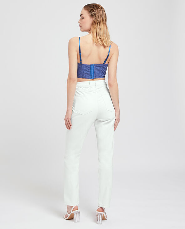 Jean droit taille haute blanc - Pimkie