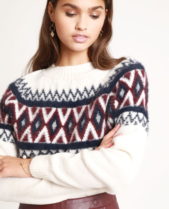 Pull jacquard écru - Pimkie