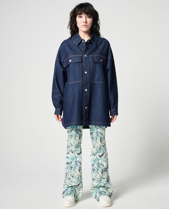Veste longue en jean
