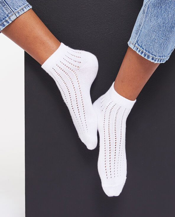 Paire de chaussettes en maille ajourée blanc - Pimkie