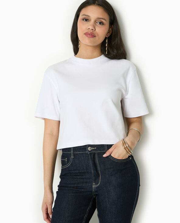 T-shirt ample et court blanc - Pimkie