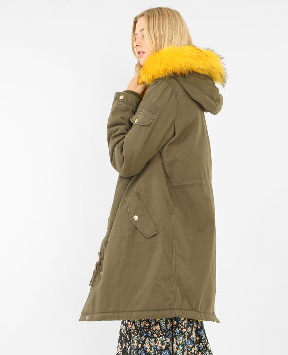 Longue parka à capuche vert kaki - Pimkie