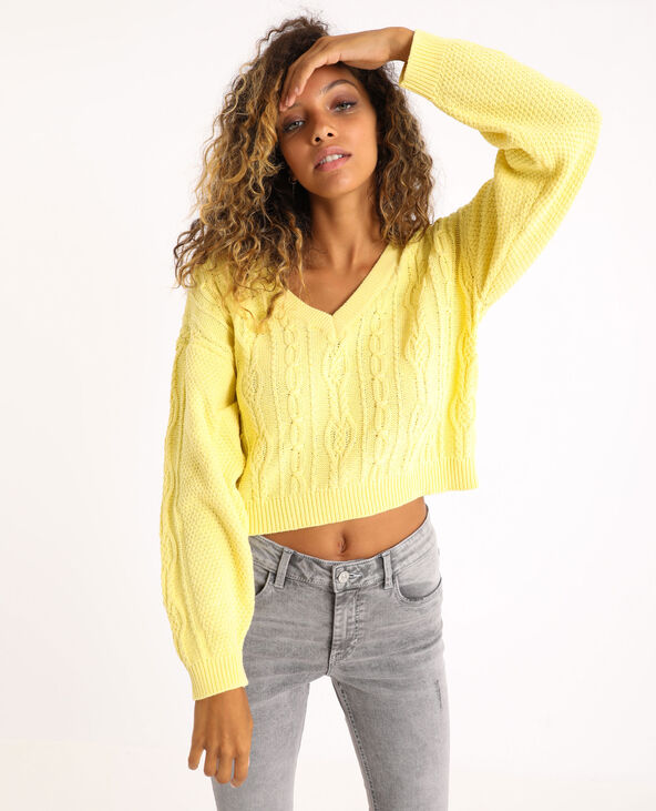 Pull store jaune pimkie