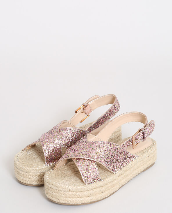 Sandale outlet plateforme paillette
