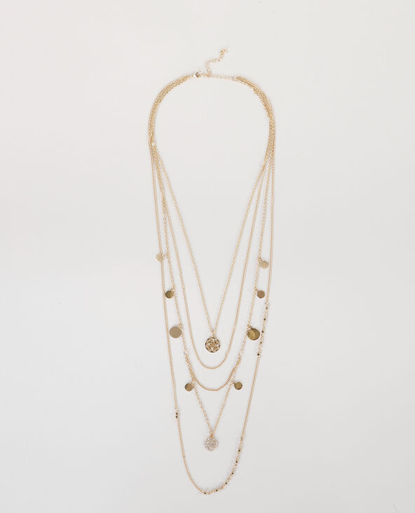 Collier sautoir multi rangs doré - Pimkie