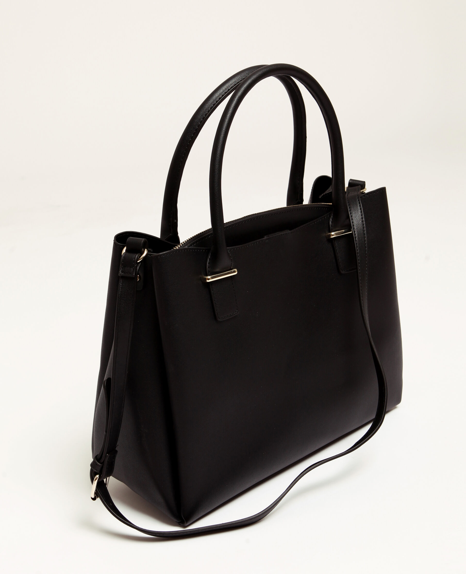 Grand sac en simili cuir noir - 916827899A08 | Pimkie