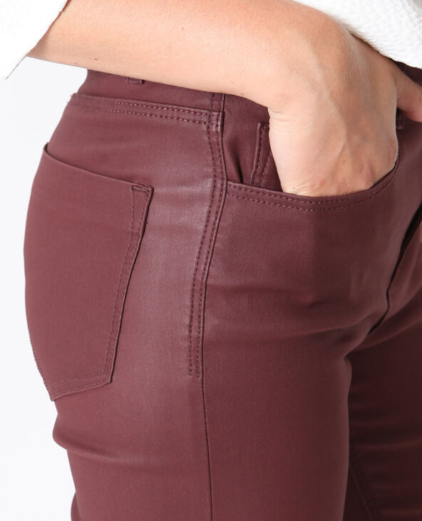 Jean enduit bordeaux femme top