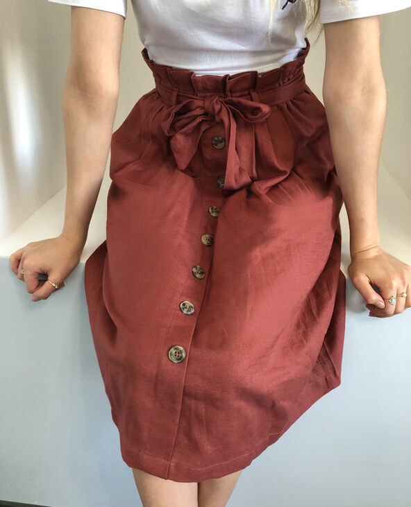 Jupe midi boutonn e