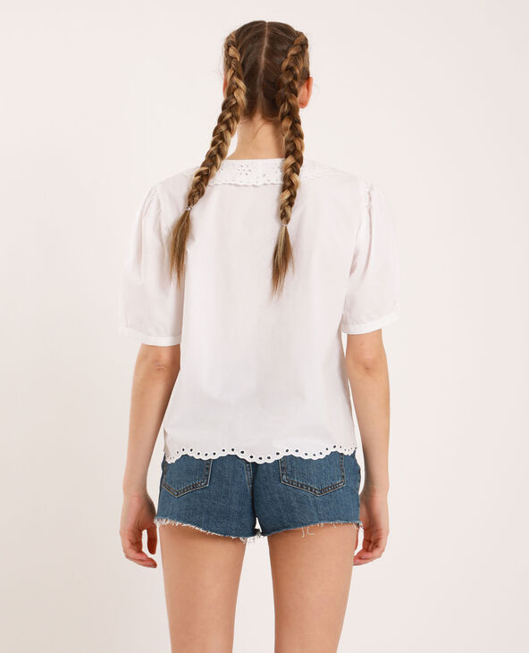 Blouse à broderies blanc - Pimkie