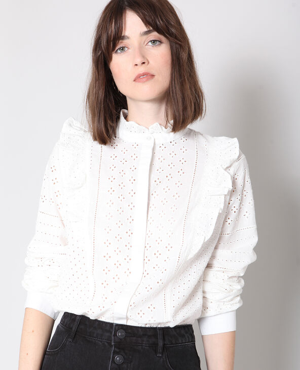 Chemisier à broderies blanc - Pimkie