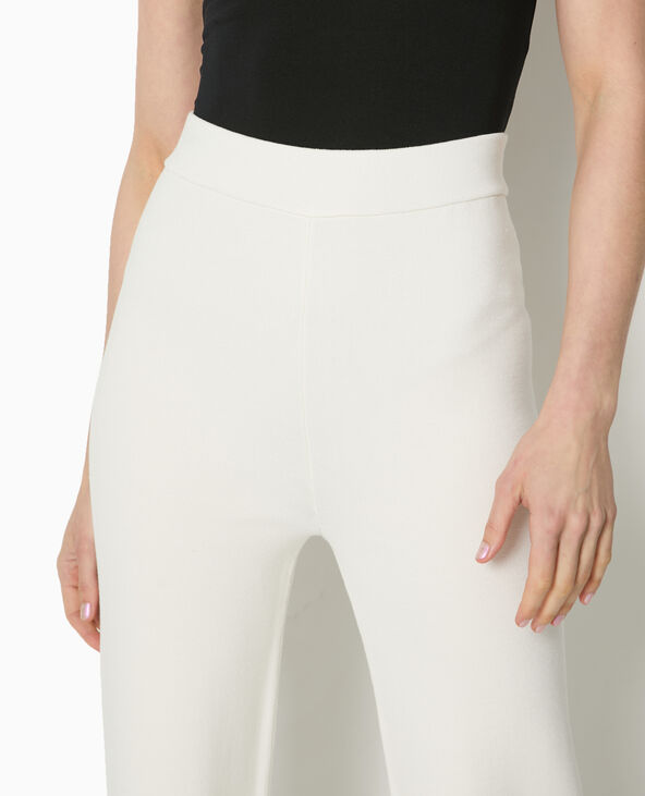 Pantalon droit en tricot blanc - Pimkie
