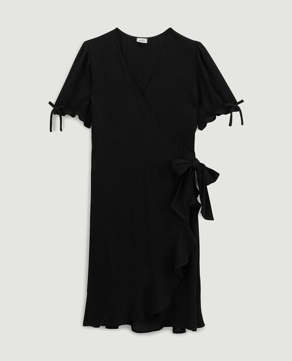 Robe courte cache-cœur noir - Pimkie