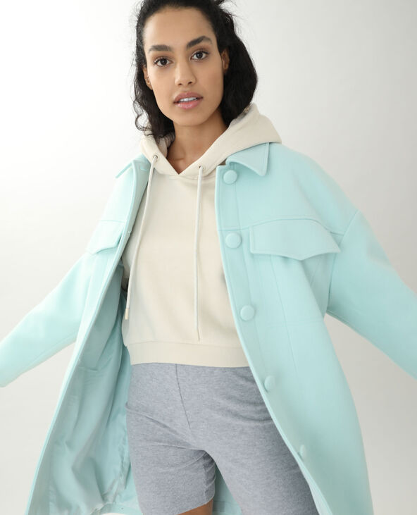 Manteau drap de laine vert de gris - Pimkie