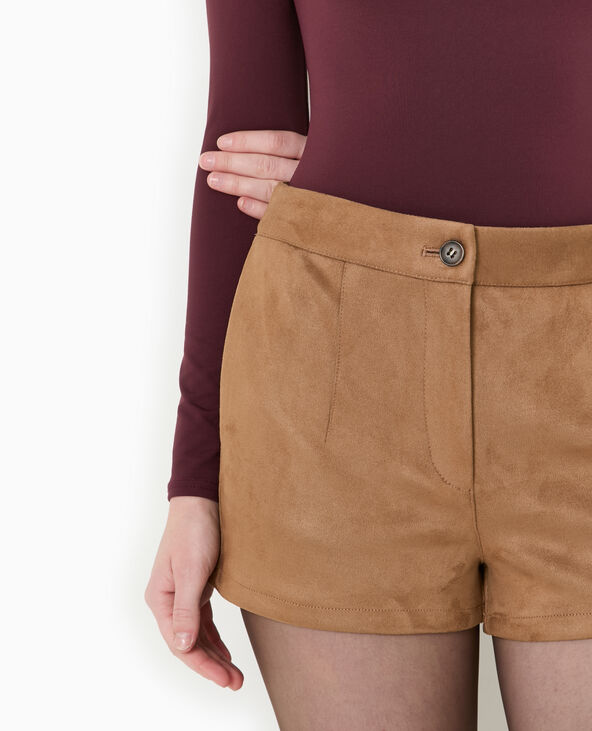 Mini-short city en suédine beige - Pimkie
