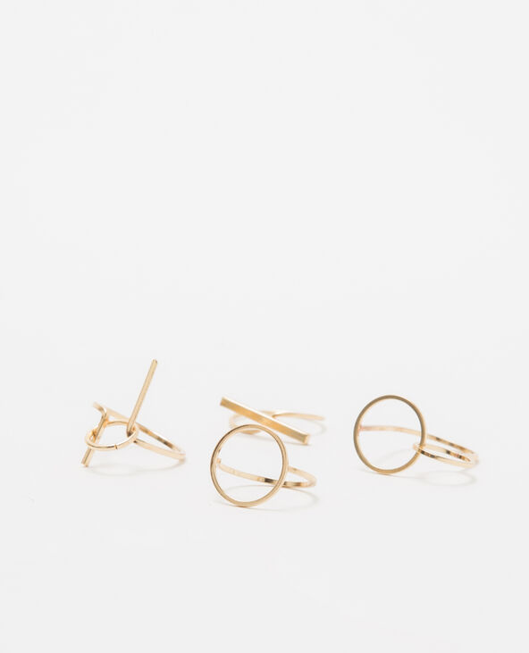 Lot de 4 bagues dorées doré - Pimkie