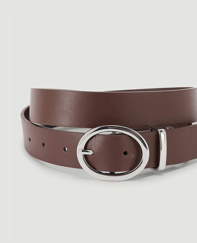Ceinture boucle ovale marron - Pimkie