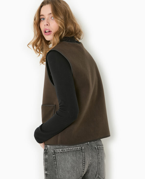 Veste sans manches en polaire marron - Pimkie